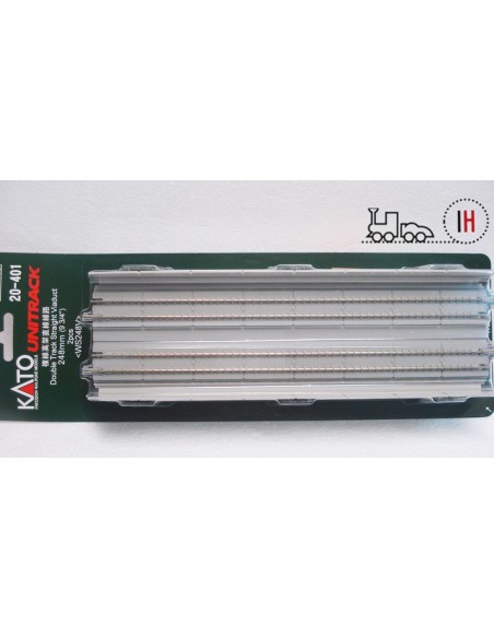 KATO BLISTER PACK WITH TWO DOUBLE STRAIGHT TRACKS VIADUCT 248 mm