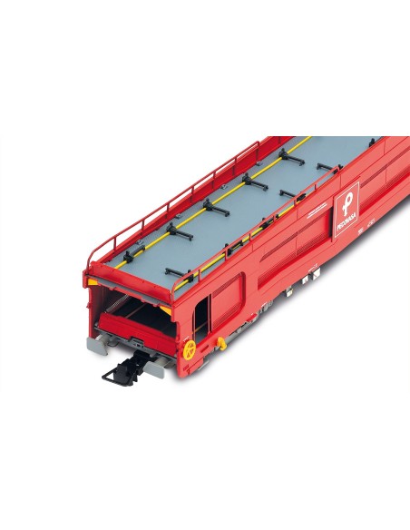 ELECTROTREN RENFE, VAGÓN PORTACOCHES Uaks, DECORACIÓN ROJA "PECOVASA"