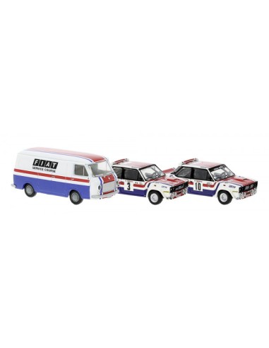 BREKINA 1974 SET 2 FIAT 131 ABARTH + FURGONETA...