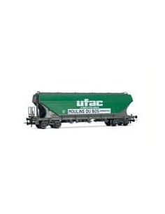 JOUEF SNCF, SET OF 2 FLAT-WALLED GRAIN HOPPERS "UFAC" 2