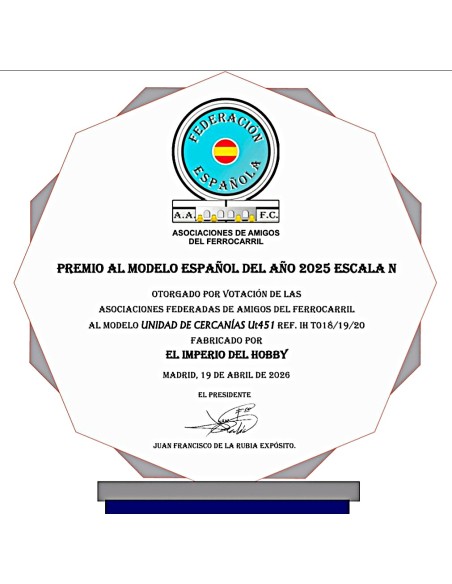 EL IMPERIO DEL HOBBY "PREMIO"  RENFE OPERADORA, AUTOMOTOR UT-451 DECORACIÓN RODALIES