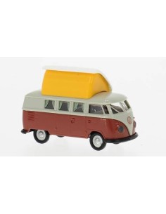 BREKINA 1960 Volkswagen T1b Camper Van, Gray/Red 2