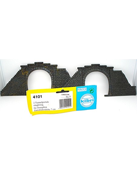 KIBRI SET OF 2 SINGLE-TRACK TUNNEL ARCHES WITH DECORATIVE STONE WALL FINISH