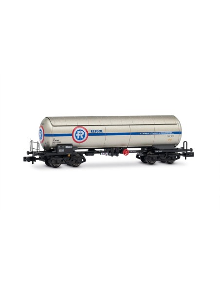ARNOLD RENFE, 4-AXLE PRR CRUDE OIL TANK CAR, SILVER-BLUE "REPESA-REPSOL" LIVERY