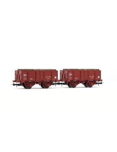 ELECTROTREN RENFE, SET DE 2 VAGONES ABIERTOS DE 2 EJES, TIPO X UNIFICADO CORTO "TABACALERA"