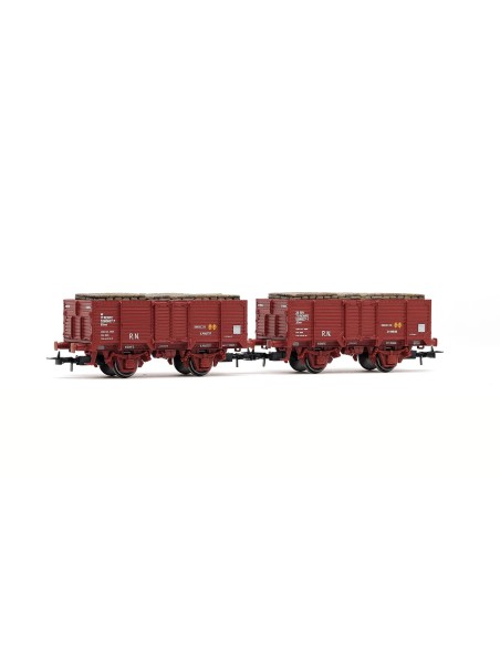 ELECTROTREN RENFE, SET DE 2 VAGONES ABIERTOS DE 2 EJES, TIPO X UNIFICADO CORTO "TABACALERA"