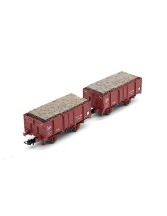 ELECTROTREN RENFE, SET DE 2 VAGONES ABIERTOS DE 2 EJES, TIPO X UNIFICADO CORTO "TABACALERA" 2