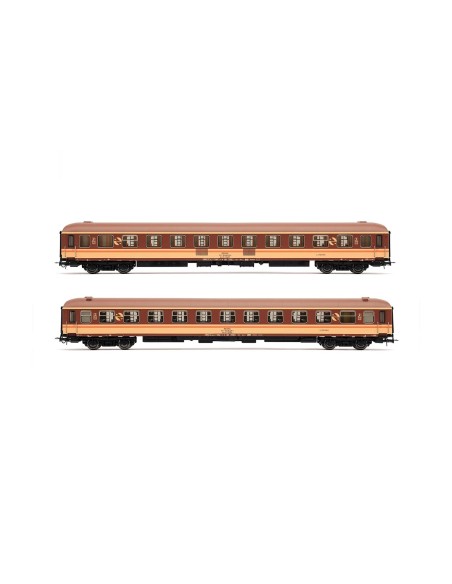 ELECTROTREN RENFE, SET DE 2 COCHES "ESTRELLA BAHÍA DE CÁDIZ", Bc10x-12600 LITERAS, DECORACIÓN ESTRELLA