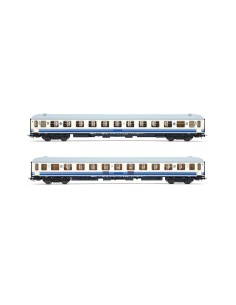 ELECTROTREN RENFE, SET DE 2 COCHES "ESTRELLA RÍAS BAJAS", Bc10x-12600 LITERAS, DECORACIÓN "LARGO RECORRIDO"