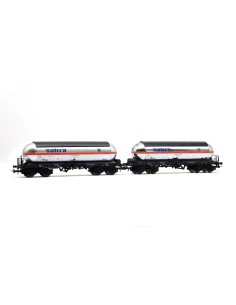 ELECTROTREN RENFE, SET DE 2 VAGONES CISTERNA DE 4 EJES PARA DIÓXIDO DE CARBONO "SALTRA" NUEVO TECHO