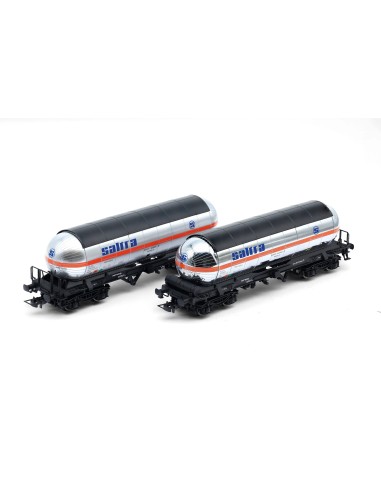 ELECTROTREN RENFE, SET DE 2 VAGONES CISTERNA DE 4 EJES PARA DIÓXIDO DE CARBONO "SALTRA" NUEVO TECHO