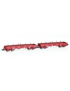 HOBBYTRAIN SNCF, SET DE 2 VAGONES DE MERCANCÍAS DE TELEROS/PLATAFORMA TIPO Remms 669