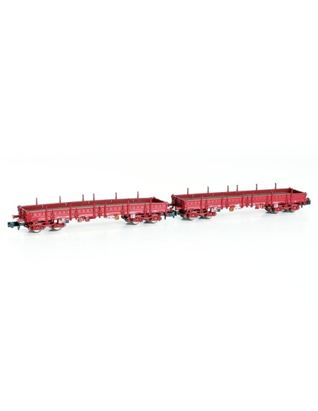 HOBBYTRAIN SNCF, SET DE 2 VAGONES DE MERCANCÍAS DE TELEROS/PLATAFORMA TIPO Remms 669