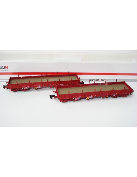 HOBBYTRAIN SNCF, SET DE 2 VAGONES DE MERCANCÍAS DE TELEROS/PLATAFORMA TIPO Remms 669