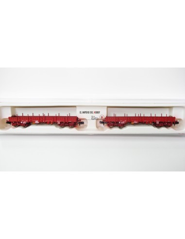 HOBBYTRAIN SNCF, SET DE 2 VAGONES DE MERCANCÍAS DE TELEROS/PLATAFORMA TIPO Remms 669