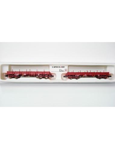 HOBBYTRAIN SNCF, SET DE 2 VAGONES DE MERCANCÍAS DE TELEROS/PLATAFORMA TIPO Remms 669