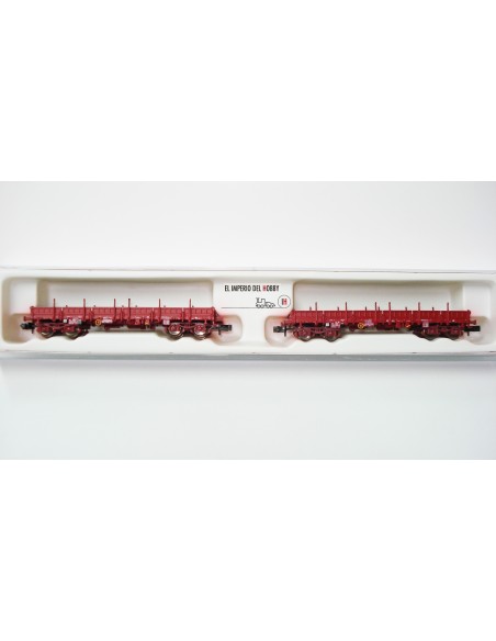 HOBBYTRAIN SNCF, SET DE 2 VAGONES DE MERCANCÍAS DE TELEROS/PLATAFORMA TIPO Remms 669