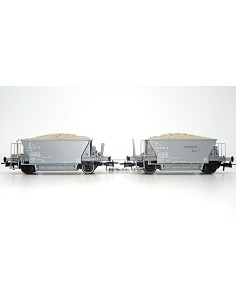 OS.KAR FS, SET AUS 2 ZWEIACHSIGEN SCHOTTERWAGEN (Bauart Fcc)