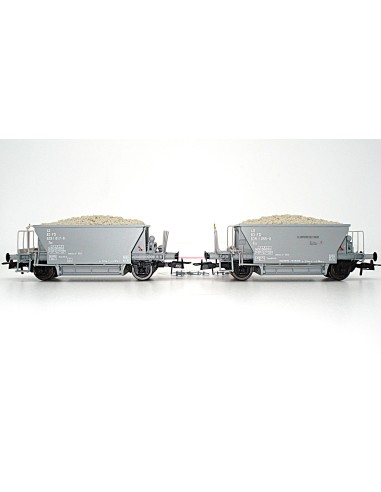 OS.KAR FS, SET AUS 2 ZWEIACHSIGEN SCHOTTERWAGEN (Bauart Fcc)