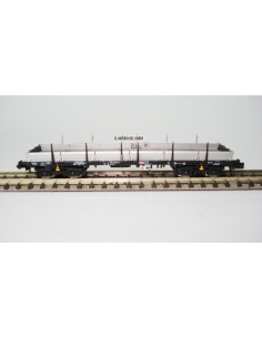 HOBBYTRAIN DB, VAGÓN PLATAFORMA DE CARGA CON TELEROS (MATRÍCULA: 394 8 582-2)