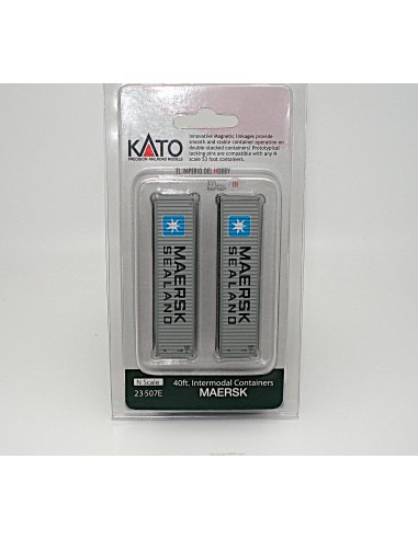 KATO SET DE 2 CONTENEDORES CORRUGADOS DE 40 PIES DE LA COMPAÑÍA "MAERSK"