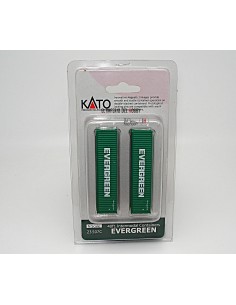 KATO SET DE 2 CONTENEDORES CORRUGADOS DE 40 PIES DE LA COMPAÑÍA "EVERGREEN"