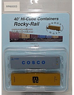 ROCKY-RAIL SET DE 2 CONTENEDORES, DE 40 PIES, TRANSPORTE MARÍTIMO "COSCO-MSC"