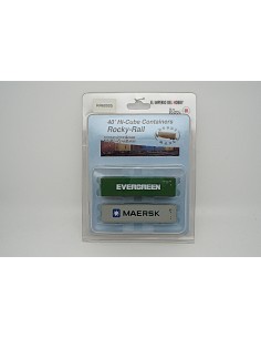 ROCKY-RAIL 2er-Set 40-Fuß-Container, Seefracht „EVERGREEN-MAERSK“