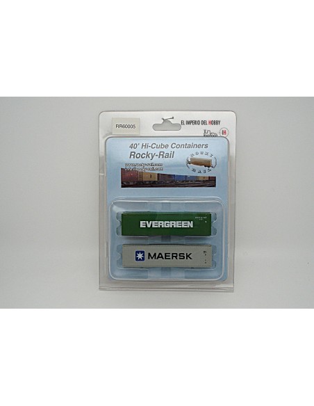 ROCKY-RAIL 2er-Set 40-Fuß-Container, Seefracht „EVERGREEN-MAERSK“