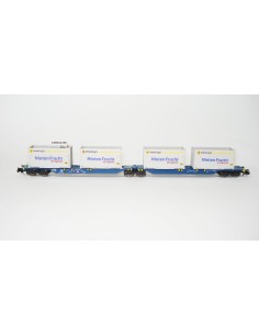 HOBBYTRAIN DB AG, VAGÓN PORTA-CONTENEDORES ARTICULADO DE 6 EJES TIPO Bauart Sggmrs 715 "NIETEN FRACHT"