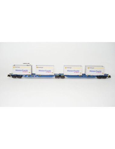 HOBBYTRAIN DB AG, VAGÓN PORTA-CONTENEDORES ARTICULADO DE 6 EJES TIPO Bauart Sggmrs 715 "NIETEN FRACHT"