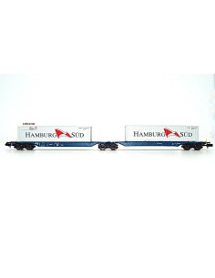 HOBBYTRAIN DB, VAGÓN CONTENEDOR ARTICULADO DE 6 EJES TIPO Sggnos 715 "HAMBURG SÜD"
