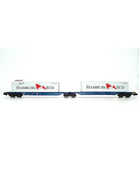 HOBBYTRAIN DB, VAGÓN CONTENEDOR ARTICULADO DE 6 EJES TIPO Sggnos 715 "HAMBURG SÜD"