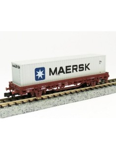 STARTRAIN RENFE, VAGÓN PLATAFORMA TIPO Ks DE 2 EJES PORTACONTENEDOR "MAERSK"