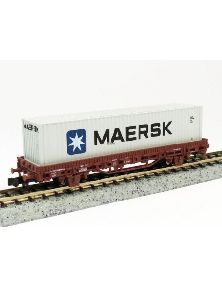 STARTRAIN RENFE, VAGÓN PLATAFORMA TIPO Ks DE 2 EJES PORTACONTENEDOR "MAERSK"