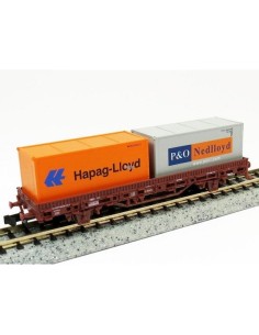 STARTRAIN RENFE, VAGÓN PLATAFORMA TIPO Ks DE 2 EJES PORTACONTENEDOR "HAPAG LLOYD / P&O NEDLLOYD"