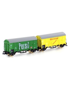 HOBBYTRAIN DB, set of 2 enclosed freight wagons, type Oppeln Gmrhs 30 ("PERSIL-HWE")