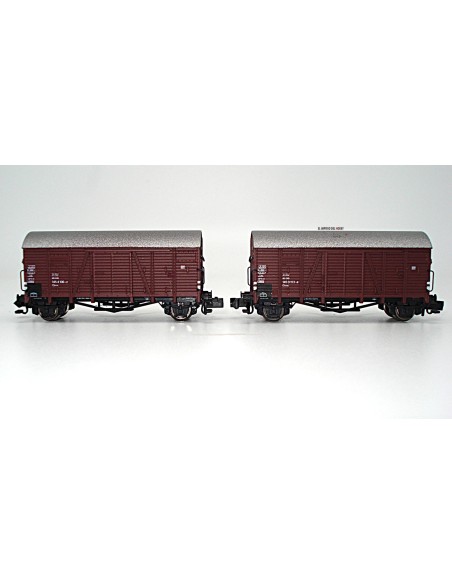 HOBBYTRAIN DB, SET OF 2 CLOSED FREIGHT WAGONS, TYPE Glms "Oppeln"
