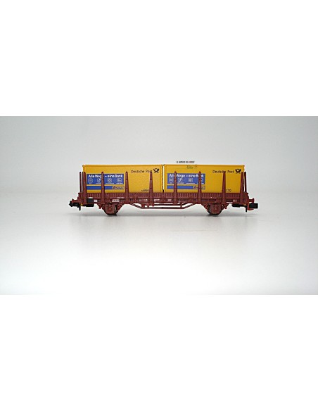 HOBBYTRAIN DB, Flachwagen mit Rungen, Bauart Kbgs 442 „Postbank“