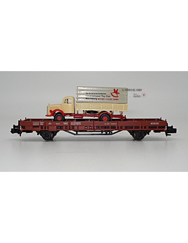 HOBBYTRAIN DB, 2-achsiger Flachwagen mit Fahrzeugbeladung