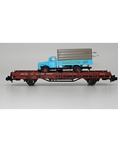 HOBBYTRAIN DB, VAGÓN PLATAFORMA DE 2 EJES CON CARGA DE VEHÍCULO
