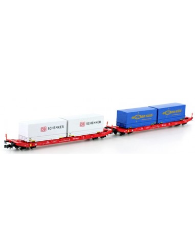 HOBBYTRAIN 2 VAGONES  PORTA-CONTENEDORES "DB SCHENKER - NORD SÜD" 