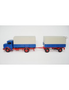 LEMKE LKW MIT MERCEDES-ANHÄNGER MB L322 HÄNGERZUG BLAU-ROT