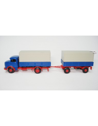 LEMKE TRUCK WITH TRAILER MERCEDES MB L322 HÄNGERZUG BLAU-ROT