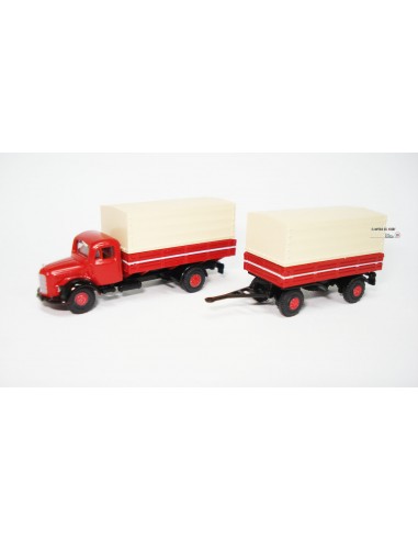 LEMKE TRUCK WITH TRAILER MERCEDES MB L3500 "HÄNGERZUG ROT-SCHWARZ"