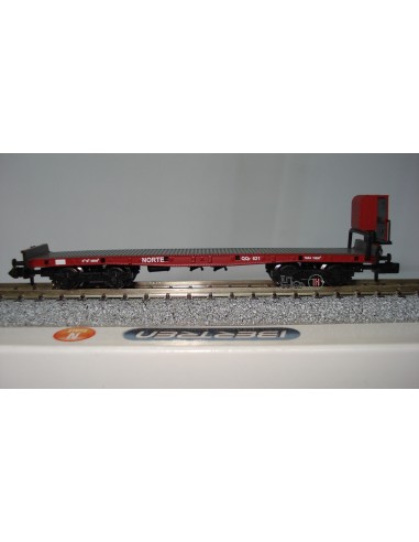 IBERTREN NORTE, BOGIE PLATFORM WAGON WITH STACKS AND BRAKE GUARD BOX