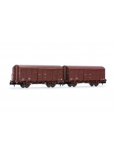 ARNOLD RENFE, SET DE 2 VAGONES CERRADOS DE MADERA  DE 2...