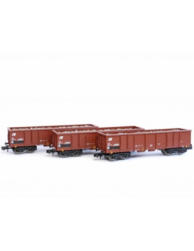 ARNOLD FS, SET OF 3 EAOS 4-AXLE OPEN WAGONS, LOADED WITH SCRAP METAL