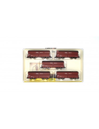 MINITRIX SET OF 5 FREIGHT WAGONS WITH COAL "FROM ORE TO STEEL"