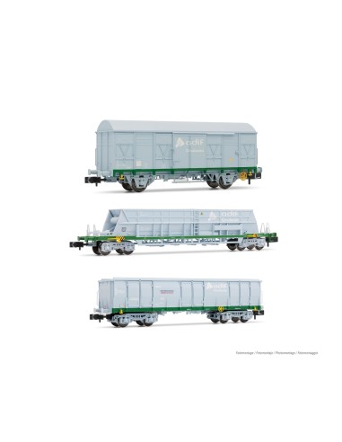 ARNOLD ADIF, SET OF 3 WAGONS "SCALES CONTRAST TRAIN"